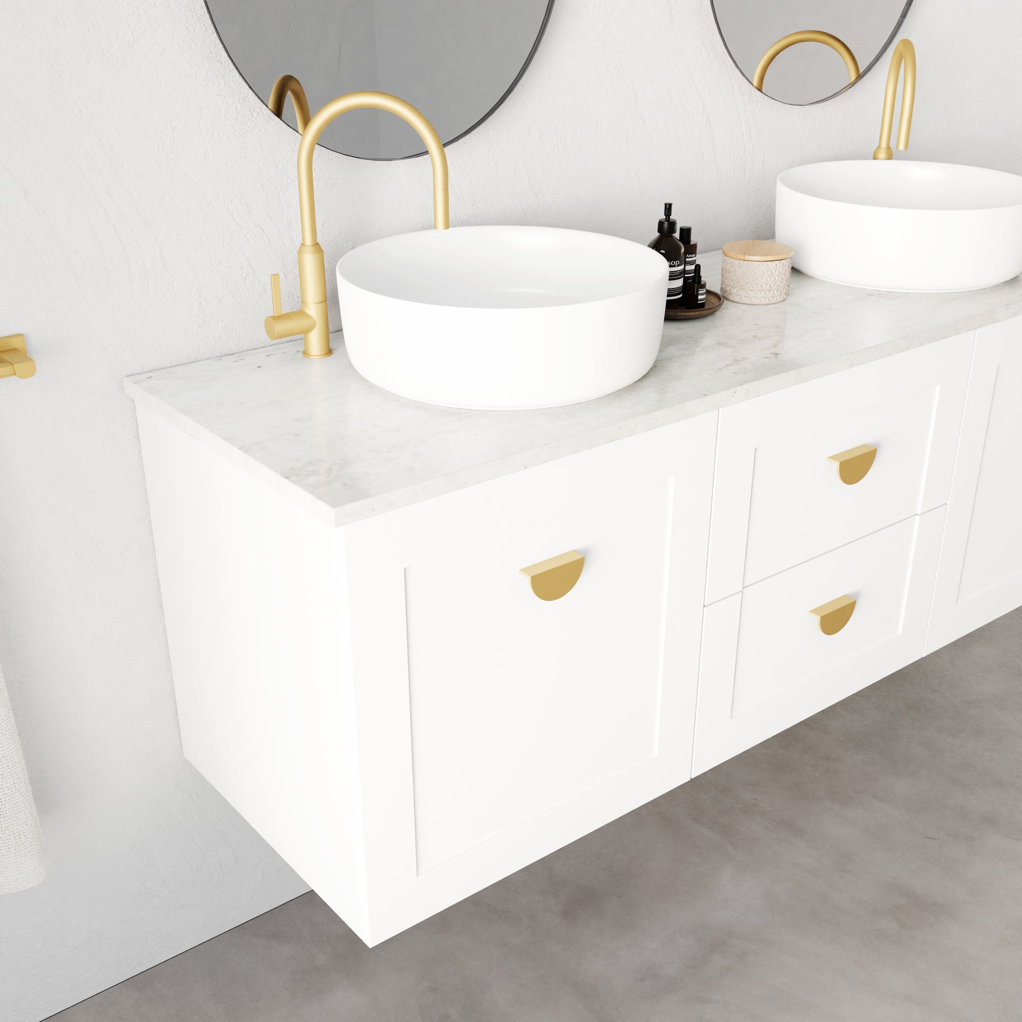 Provincial Vanity with Above-Counter Basin