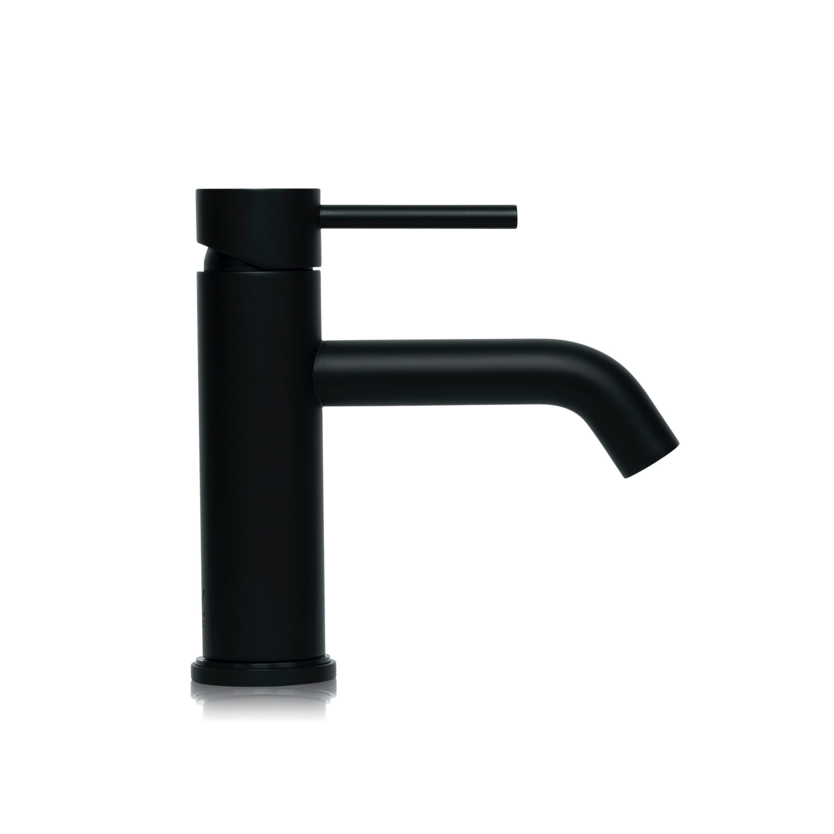 Bondi Pin Lever Basin Mixer with Curved Spout in Matte Black