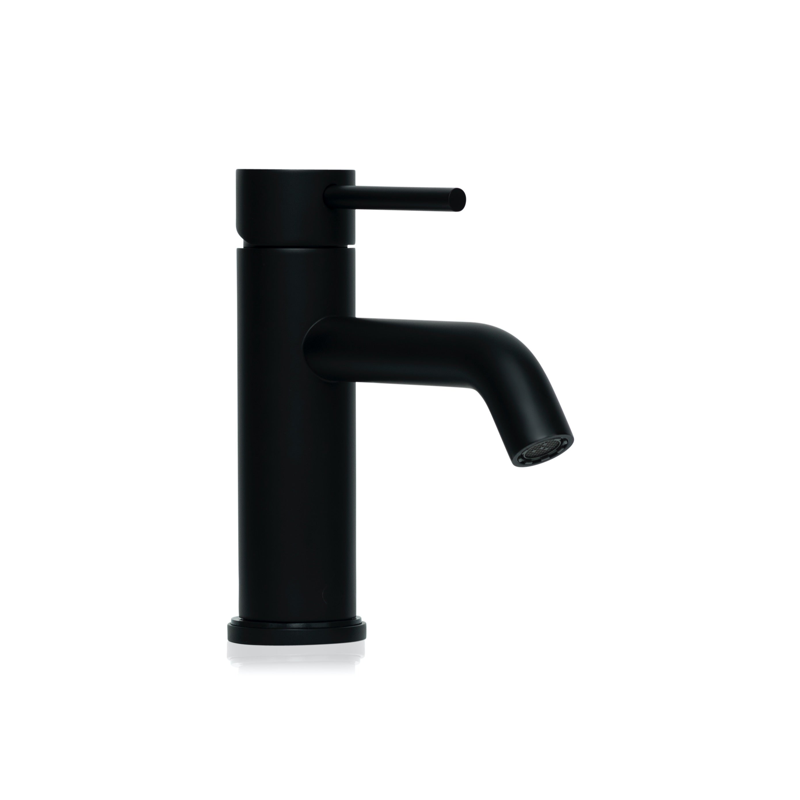 Bondi Pin Lever Basin Mixer with Curved Spout in Matte Black