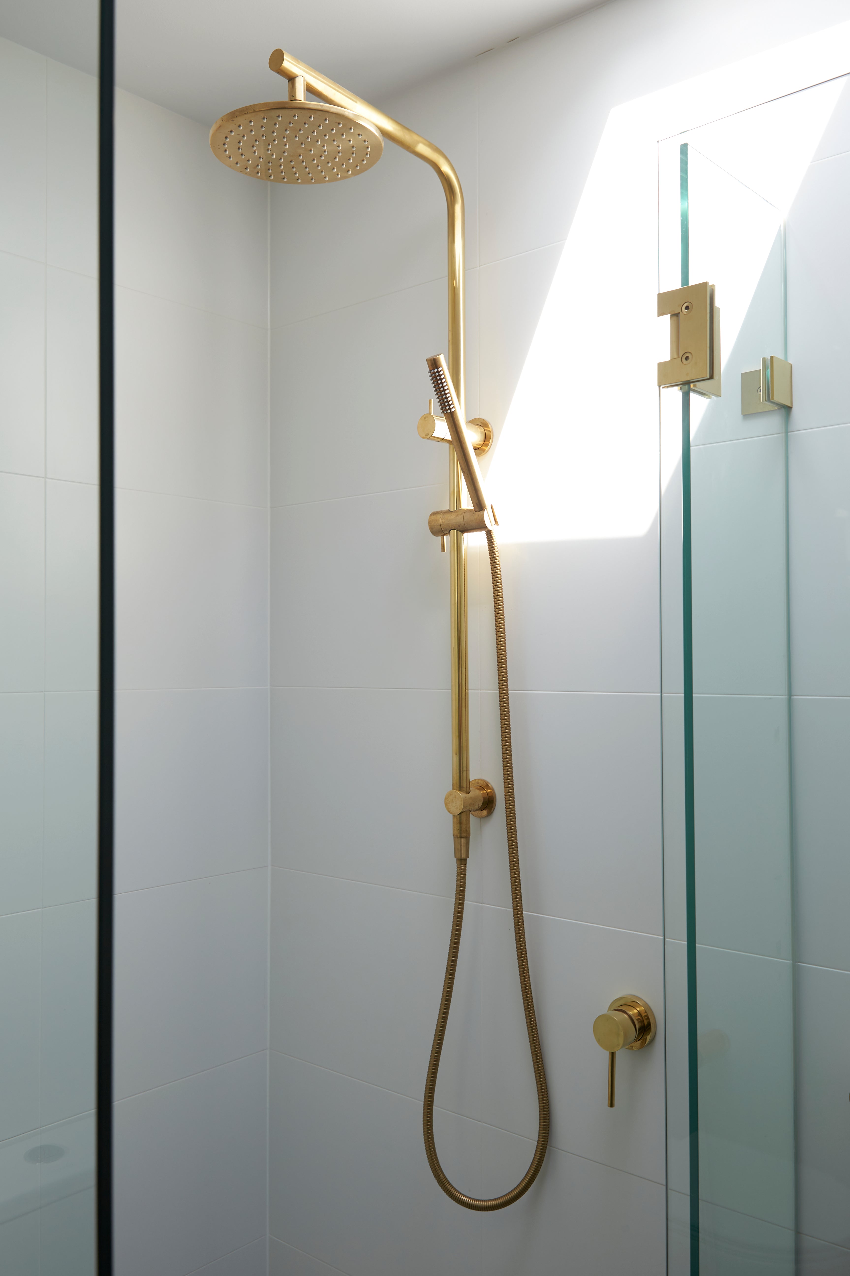 Daintree Shower Set in Raw Brass