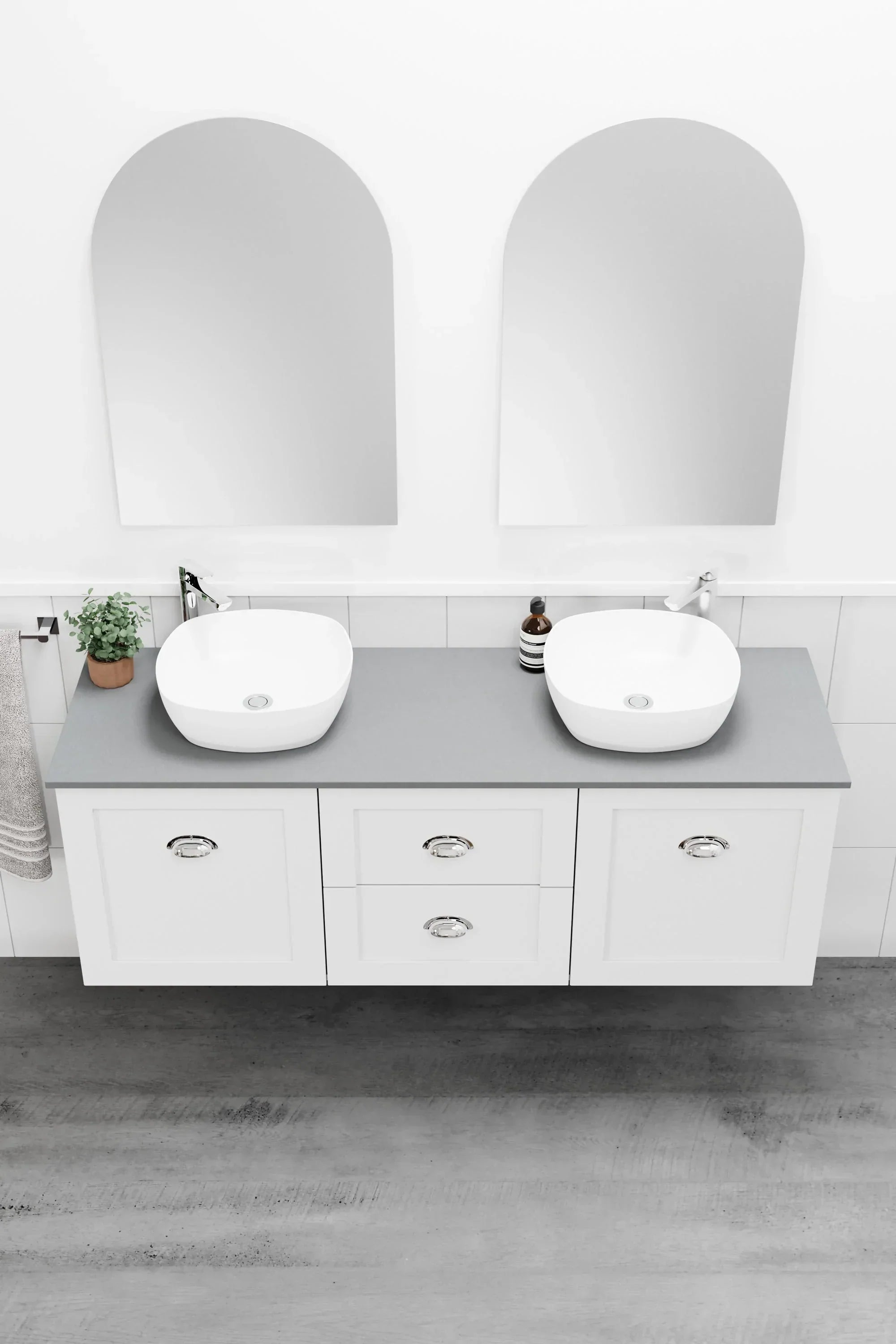 Ex-Display Provincial 900mm Wallmount Vanity in Tranquil Retreat Polyurethane Painted Finish