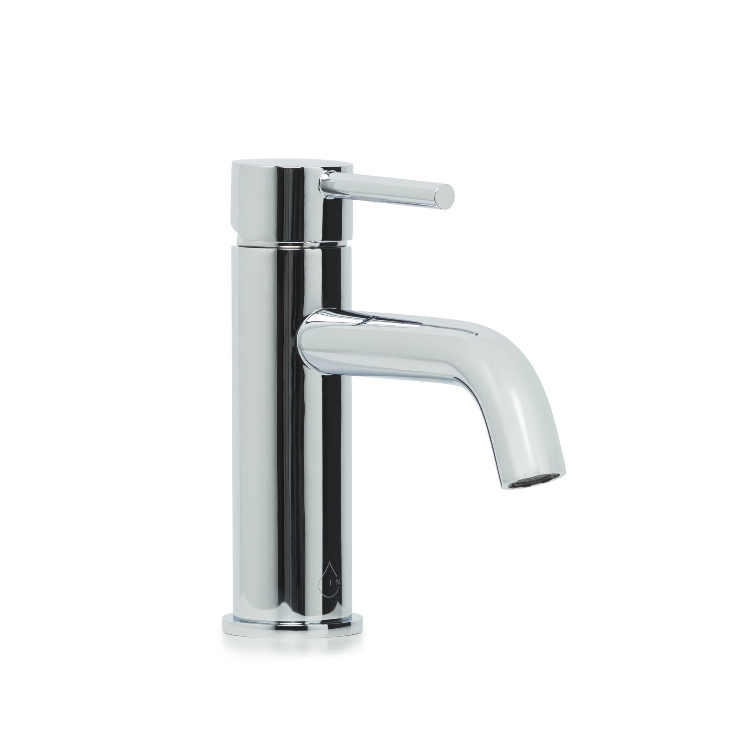 Bondi Pin Lever Basin Mixer with Curved Spout in Chrome