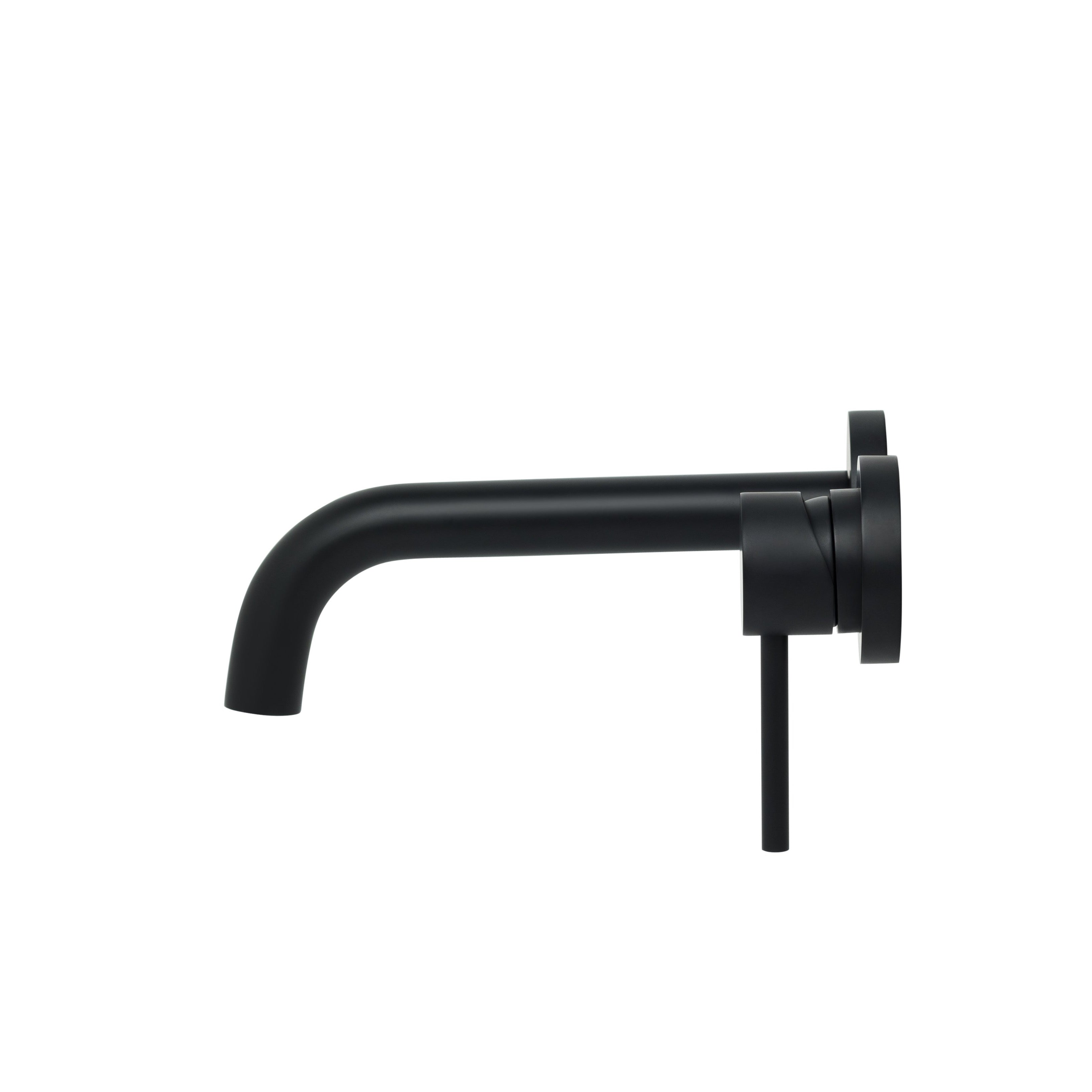 Bondi Pin Lever Wall Mixer Set with Curved Spout in Matte Black