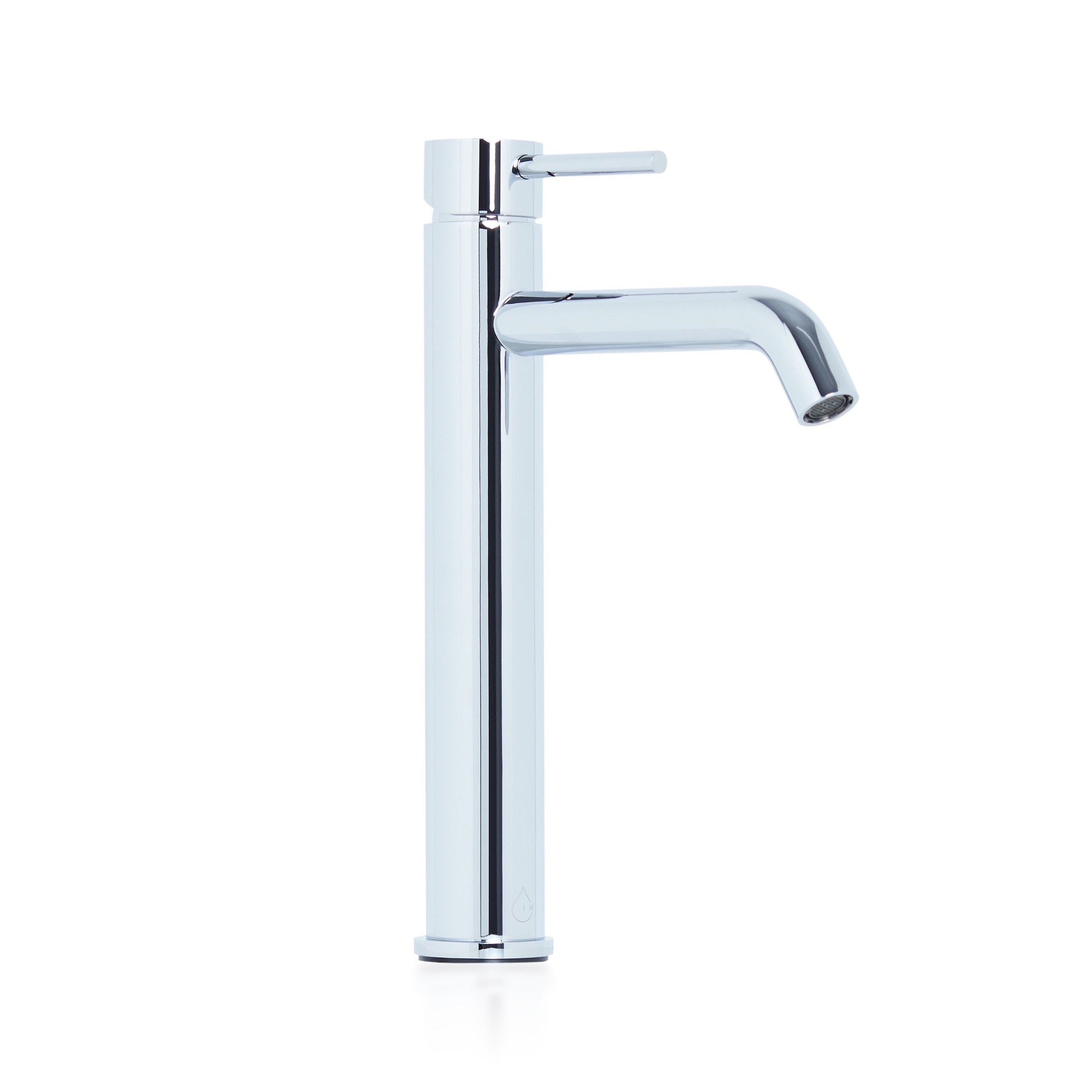Bondi Pin Lever Extended Basin Mixer with Curved Spout in Chrome